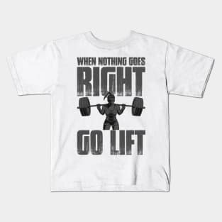 When nothing goes right Go lift tshirt funny woman weigh lifting Kids T-Shirt